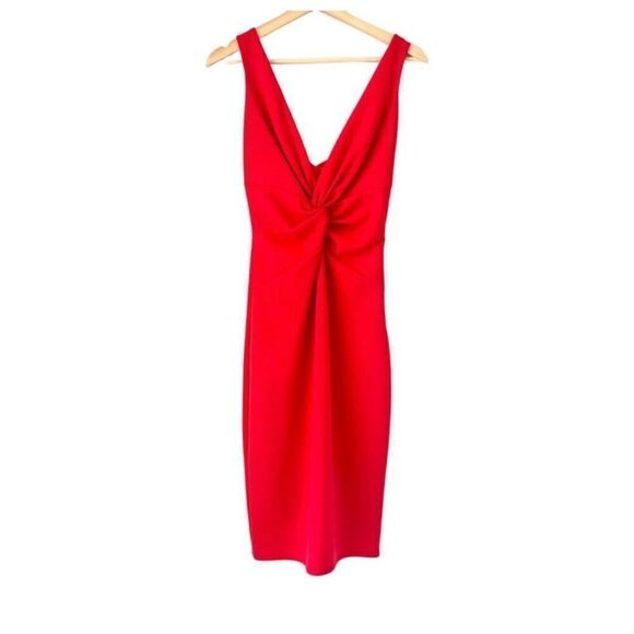 Katie May Red Lipstick Sleeves Cutout Body-con Romantic Sexy midi Dress Sz 14 NW - Picture 3 of 6